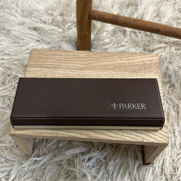 Vtg Parker Classic Ballpoint Pen & Pencil Set Stainless Steel Gold Tone Arrow - Picture 6 of 17